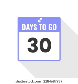 30 Days Left Countdown sales icon. 30 days left to go Promotional banner