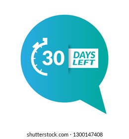 30 Days Left sign - emblem, label, badge,sticker, logo. Designed for your web site design, logo, app