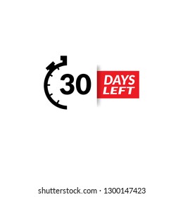 30 Days Left sign - emblem, label, badge,sticker, logo. Designed for your web site design, logo, app