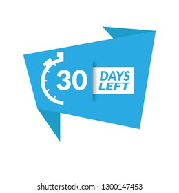 30 Days Left sign - emblem, label, badge,sticker, logo. Designed for your web site design, logo, app
