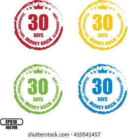 30 days Money back, Button, label and sign - Vector illustration
