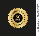 30 days money back guarantee sticker.