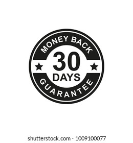 30 Days Money Back Guarantee Icon black Color