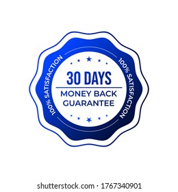 30 Days Money Back Guarantee Badge Vector