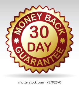 30 days money back guarantee label, vector EPS 8