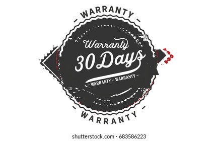 30 days warranty icon vintage rubber stamp guarantee
