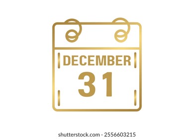 30 December calendar icon text page monthly web design on golden and white background vector, icon, or illustration with the month of December 30