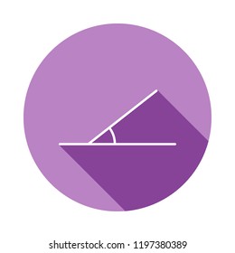30 degree angle icon in long shadow style. One of Geometric figures collection icon can be used for UI, UX