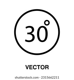 30 degrees icon,vector illustration. vector 30 degrees icon illustration isolated on White background.eps