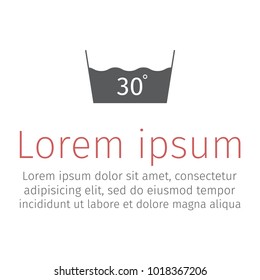 30 degrees wash icons set