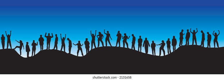 30 different people silhouettes