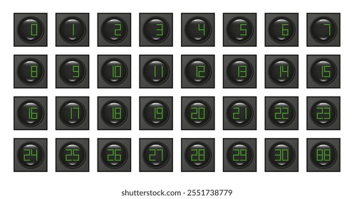 30 digital green numbers. Traffic light timer.