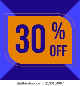 30% discount banner with blue background