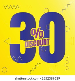 30% discount deal sign icon, 30 percent special offer discount vector, 30 percent sale price reduction offer design, Friday shopping sale discount percentage icon design