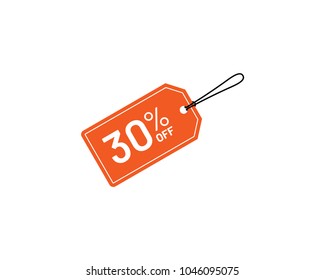 30% Discount Hang Tag Vector Design Template