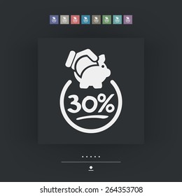 30% Discount label icon