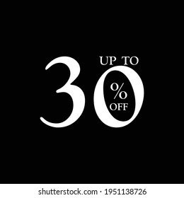 30% Discount Label Number Vector Template