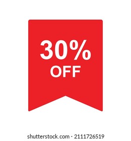 30% discount off sign vector