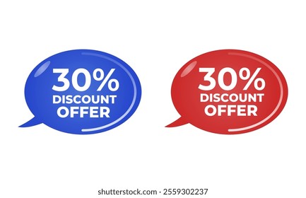 30% discount offer multicolored on white background
Frame, promotion icon, sales. discounts 3d