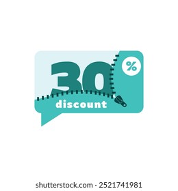 30% Discount Sale Tag Label Vector Template Design Illustration