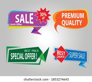 30 descuento, distintivos de vectores de venta para etiquetas, etiquetas, banners, etiquetas, etiquetas, etiquetas Web, nueva oferta. Banner de signo de origami de descuento
