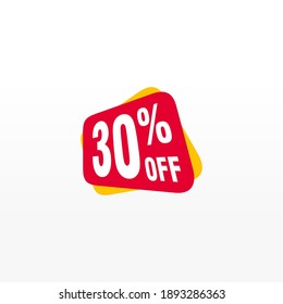 30 Rabatt, Vektor-Vektorkarten für Etiketten, Aufkleber, Banner, Tags, Web-Aufkleber, Neues Angebot. Discount-Origami-Zeichenbanner