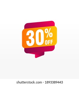 30 Rabatt, Vektor-Vektorausweise für Labels, , Aufkleber, Banner, Tags, Web-Aufkleber, Neues Angebot. Discount-Origami-Zeichenbanner