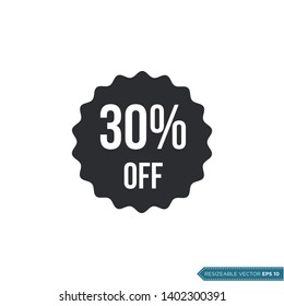 30% Discount Sign Icon vector Template flat design