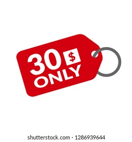 30 dollars only - emblem, label, badge,sticker, logo.Designed for your web site design, logo, app, UI - Vektor 
