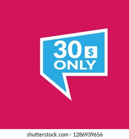 30 dollars only - emblem, label, badge,sticker, logo.Designed for your web site design, logo, app, UI - Vektor 