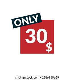 30 dollars only - emblem, label, badge,sticker, logo.Designed for your web site design, logo, app, UI - Vektor 