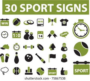 30 eco sport signs & icons, vector