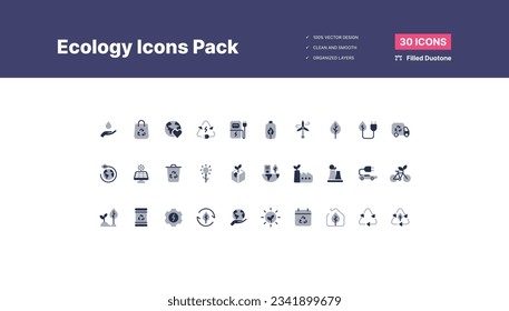 30 Ecology Icons Pack - Filled Duotone