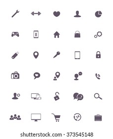 30 e-commerce, web, business icons on white, vector illustration
