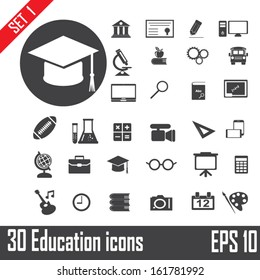 30 Education icons set 1. Illustration eps 10