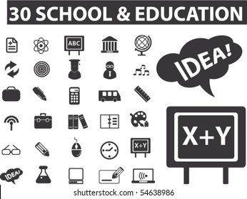 30 education & school signs. vector