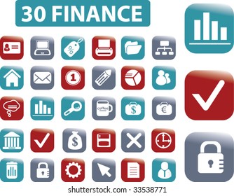 30 botones de finanzas. vector