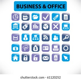 30 finance & office buttons. vector