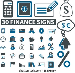30 finance signs. vector
