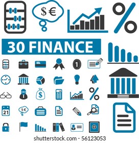 30 Finanzierungszeichen. Vektorgrafik