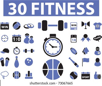 30 fitness icons, vector