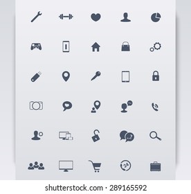 30 flat blue icons for web, apps development, vector illustration, eps10, easy to edit