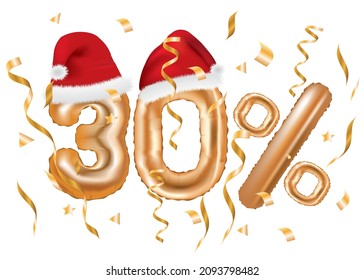 30% foil balloon. vector illustration