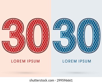 30, Font, Concept  Hot and Cool, Wire Mesh, steel, net, graphic vector.