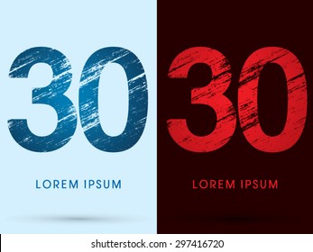 30 ,Font Cool and Hot, Ice and Fire, grunge destroy, graphic vector. svg