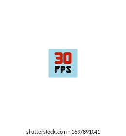 30 Fps Icon, On The White Background.