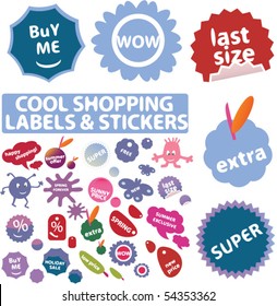 30 fresh shopping stickers. vector