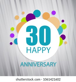 30 Happy Aniversary Typography Vector 