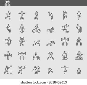 30 icon for exercise for health content vector design