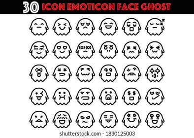 30 Icon Ghost Face Line Style for any purposes website mobile app presentation